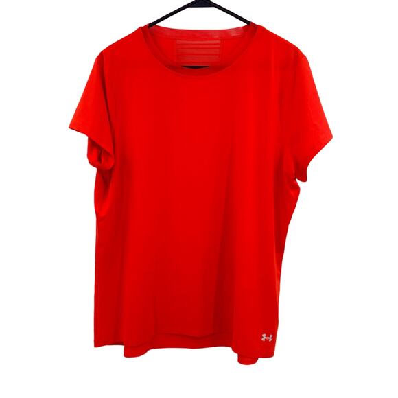 Under Armour size XL short sleeve athletic t-shirt tee‎ top bright red orange - Picture 1 of 4